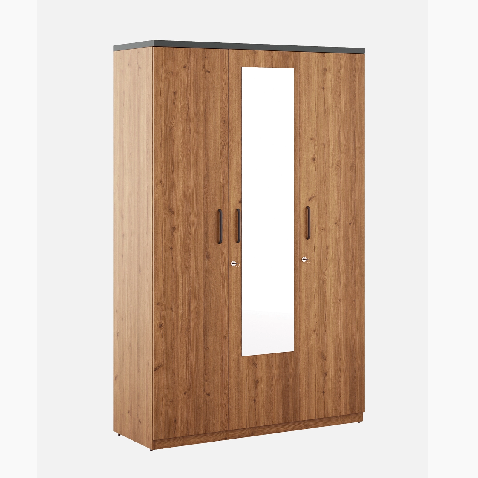 Roma 3 Door Wardrobe With Mirror New- Mol-acacia Dark - Woodpore